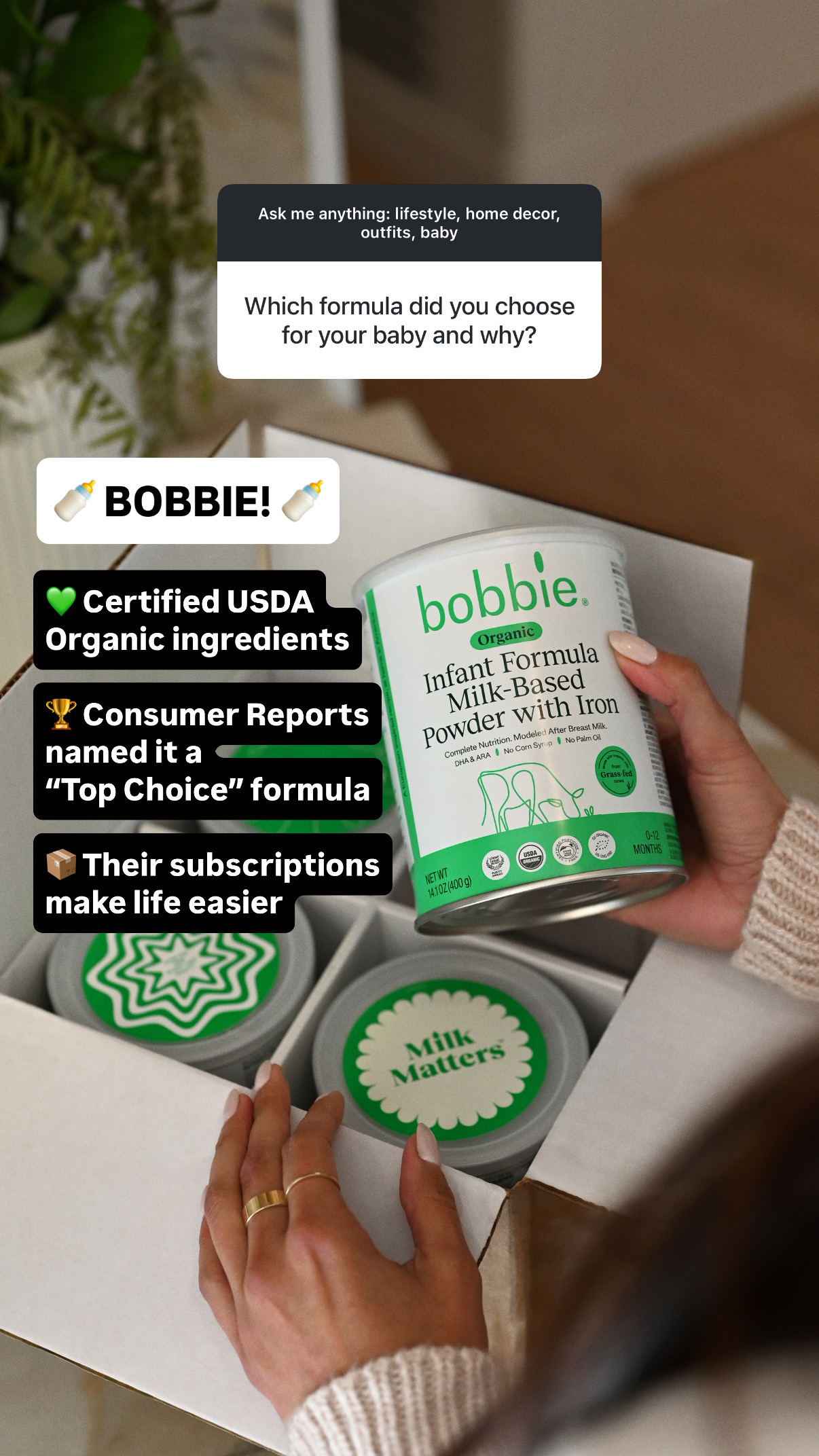 Bobbie infant formula product