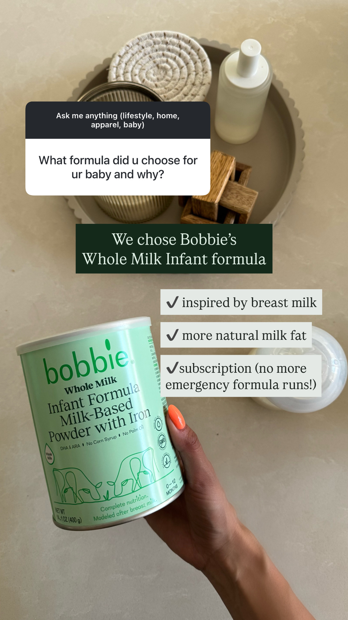 Bobbie infant formula subscription Meta ad creative