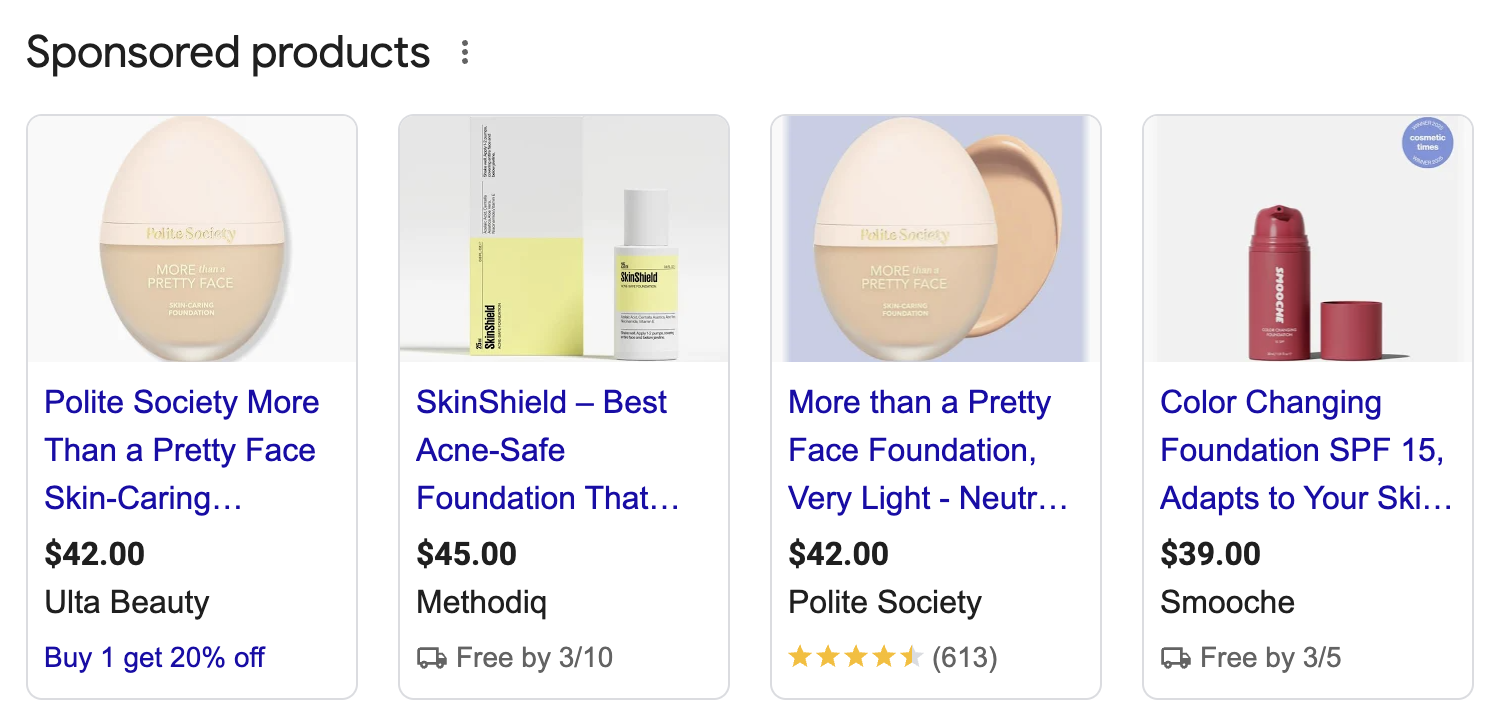 Google Shopping product feed